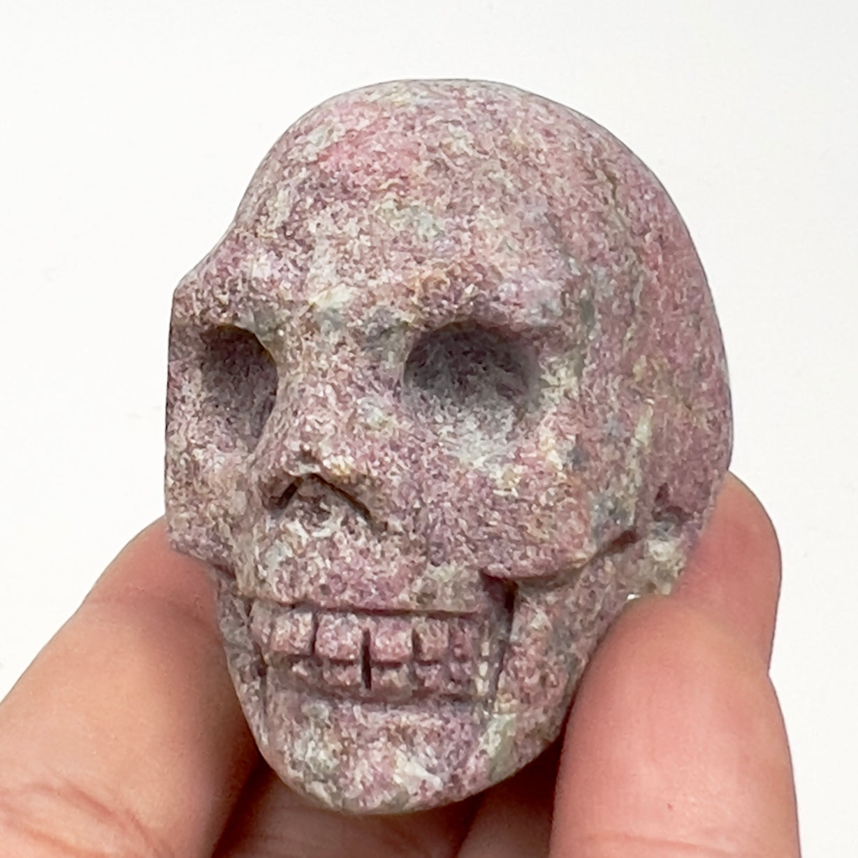 Ruby in Kyanite Skull 2 Inches UV Reactive Hand Carved Crystal Carving