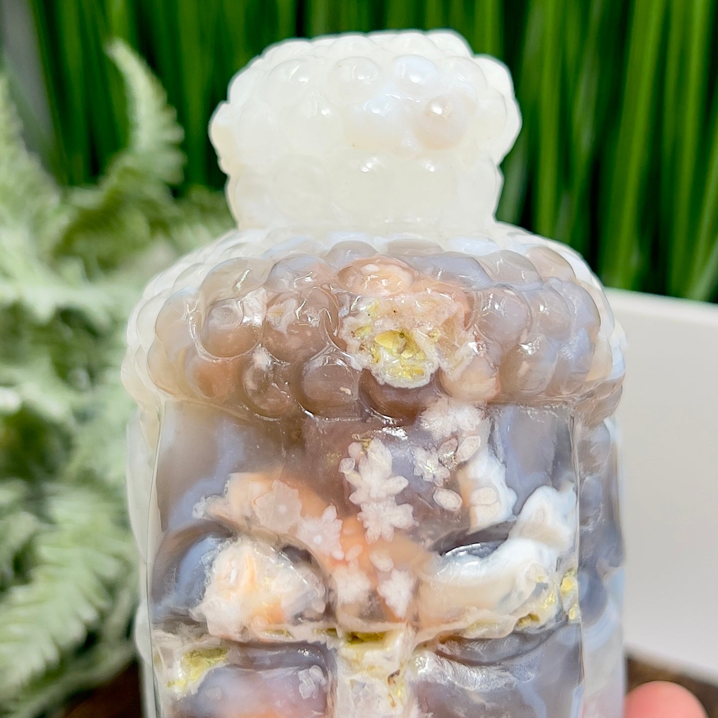 Flower Agate Buddha Crystal 862g