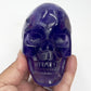 Indigo Fluorite Skull Hollow Jaw Healing Crystal Carving 680g