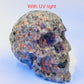 Yooperlite Skull Filigree Design UV Reactive Healing Crystal Carving 570g