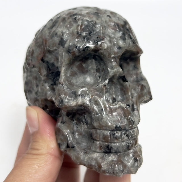 Yooperlite Skull Filigree Design UV Reactive Healing Crystal Carving 578g