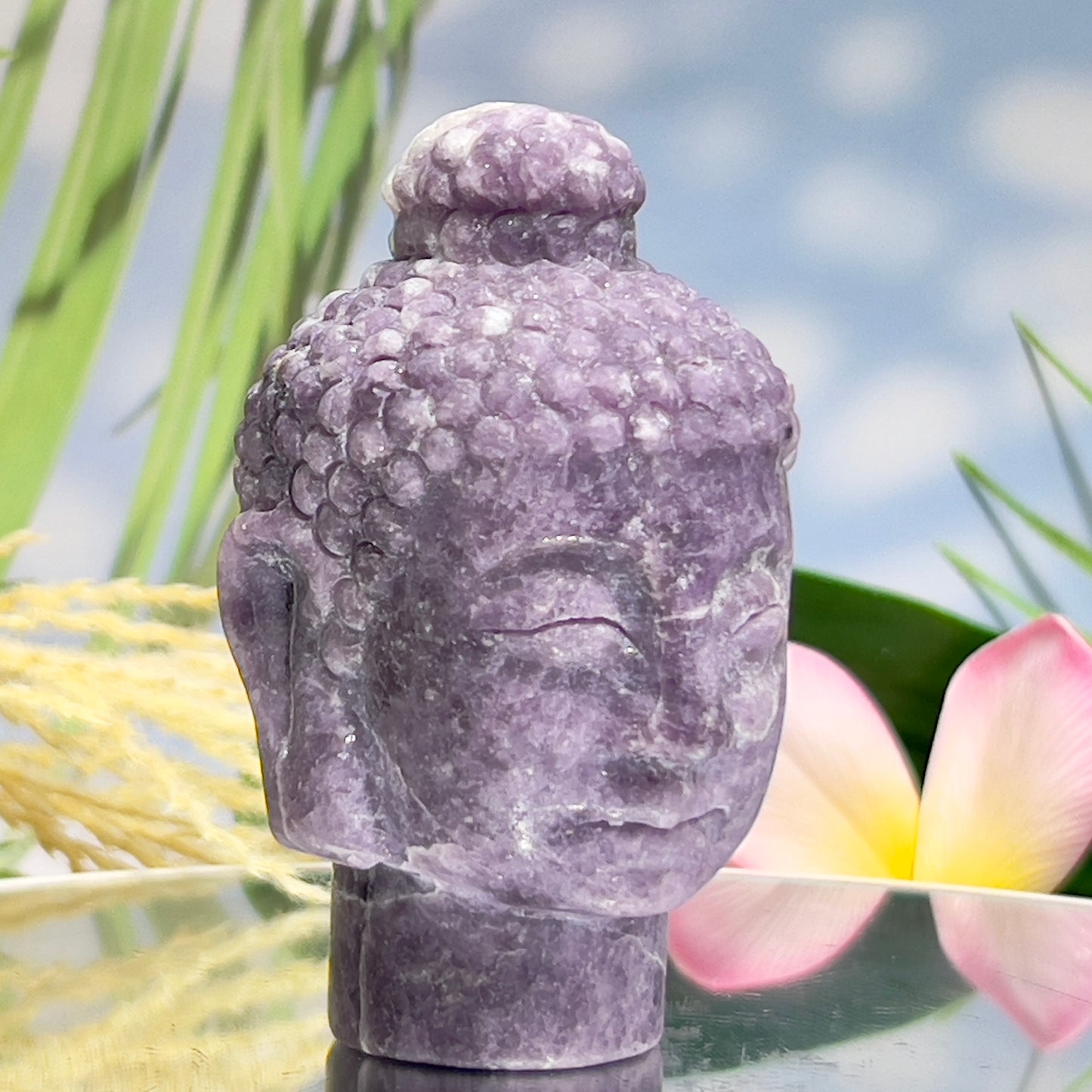 Lepidolite Purple Mica Buddha Crystal 274g