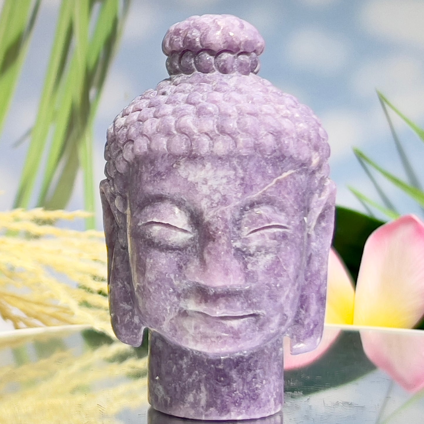 Lepidolite Purple Mica Buddha Crystal 246g