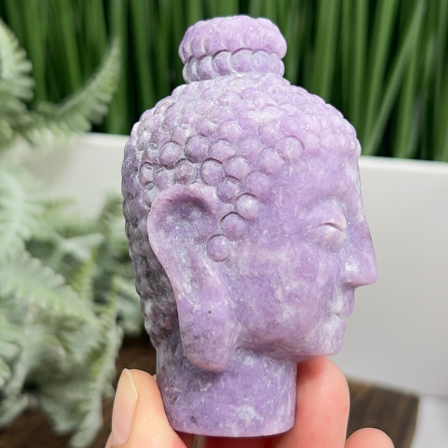 Lepidolite Purple Mica Buddha Crystal 246g