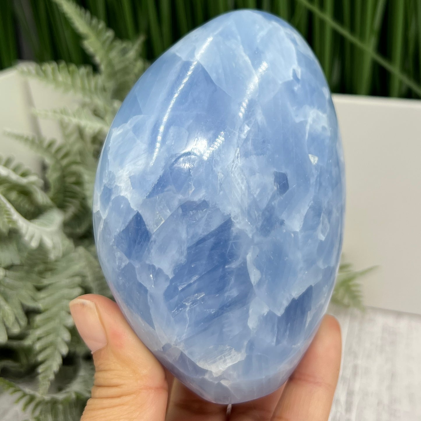 Celestite Celestine RARE Deep Blue Free Form Flame Large Crystal 646g