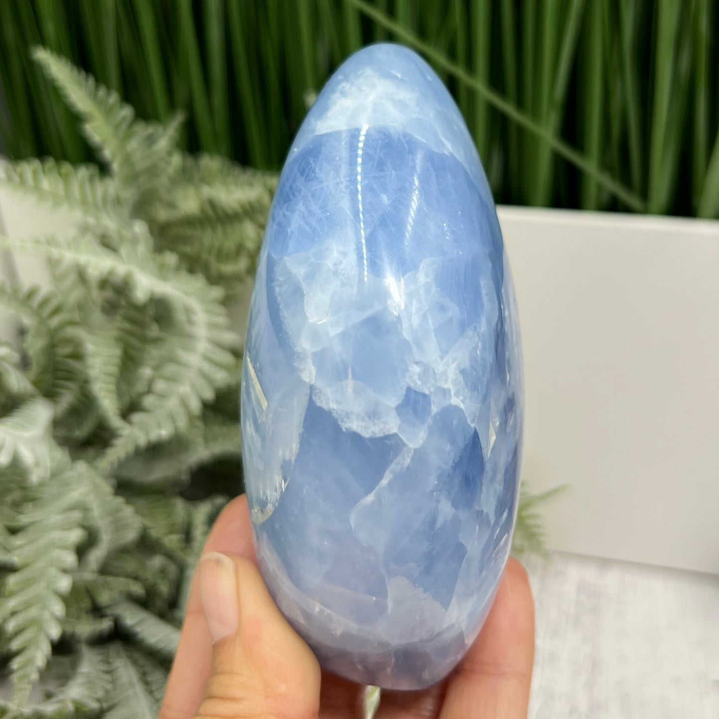 Celestite Celestine RARE Deep Blue Free Form Flame Large Crystal 646g