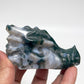 Moss Agate Dragon Healing Crystal Carving 195g