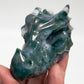 Moss Agate Dragon Healing Crystal Carving 195g