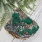 Malachite in Quartz Rock Matrix Raw Specimen Natural Crystal 223g