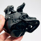 Black Obsidian Gargoyle Dragon on Skull Hollow Jaw Healing Crystal Carving 642g