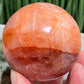 Fire Quartz Hematoid Ferruginous Sphere Healing Crystal Ball 478g 70mm