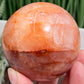 Fire Quartz Hematoid Ferruginous Sphere Healing Crystal Ball 478g 70mm