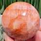 Fire Quartz Hematoid Ferruginous Sphere Healing Crystal Ball 478g 70mm