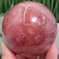 Red Strawberry Quartz Sphere Healing Crystal Ball 482g 70mm