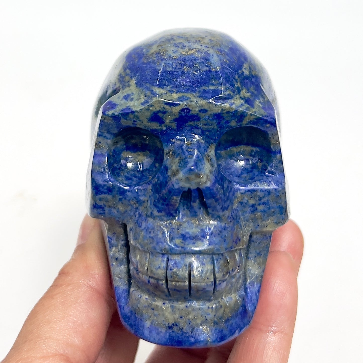 Lapis Lazuli with Pyrite Skull Healing Crystal Carving 609g