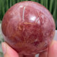 Red Strawberry Quartz Sphere Healing Crystal Ball 482g 70mm