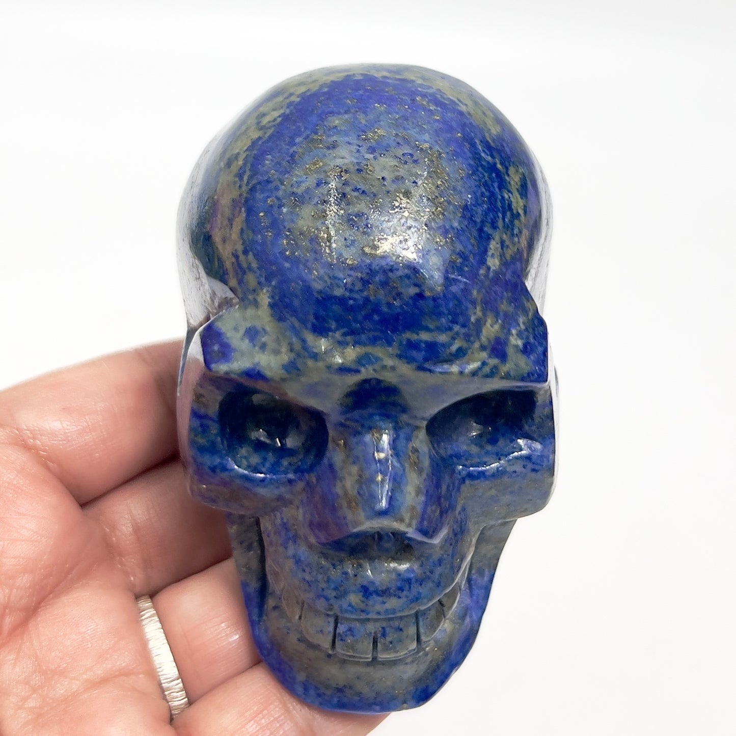 Lapis Lazuli with Pyrite Skull Healing Crystal Carving 609g