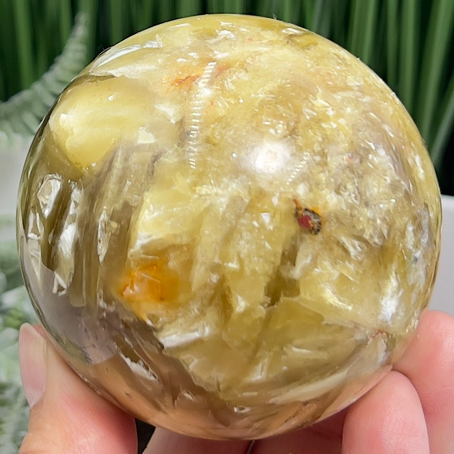 Golden Mica Sphere Shimmery Healing Crystal Ball 522g 71mm