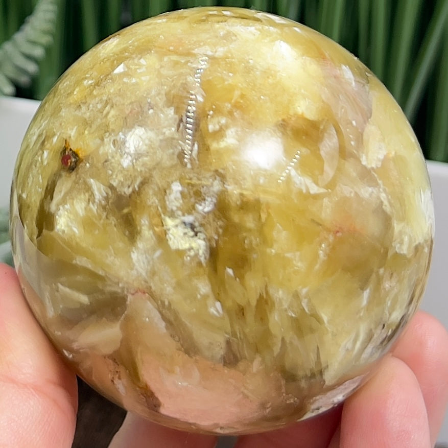 Golden Mica Sphere Shimmery Healing Crystal Ball 522g 71mm