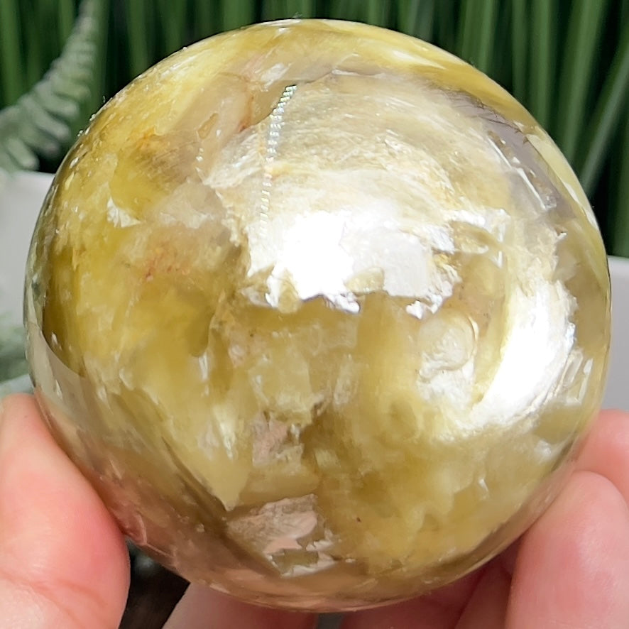 Golden Mica Sphere Shimmery Healing Crystal Ball 522g 71mm