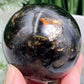 Golden Phlogopite Black Mica Sphere Healing Crystal Ball 302g 59mm