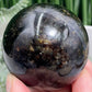 Golden Phlogopite Black Mica Sphere Healing Crystal Ball 302g 59mm