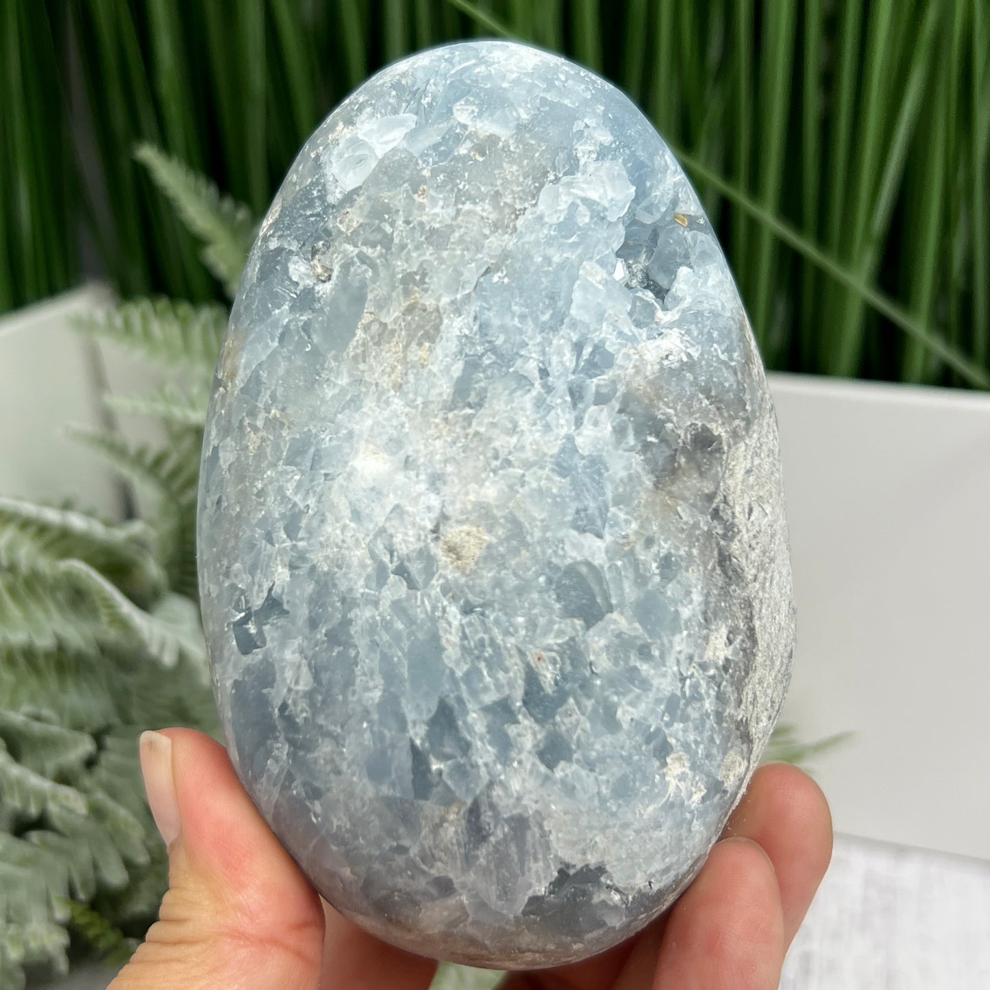 Celestite Celestine Large Egg with Stand Large Geode Cluster Crystal 975g