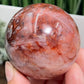 Fire Quartz Hematoid Ferruginous Sphere Healing Crystal Ball 266g 57mm