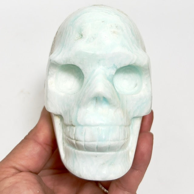 Caribbean Calcite Skull Healing Crystal Carving 938g