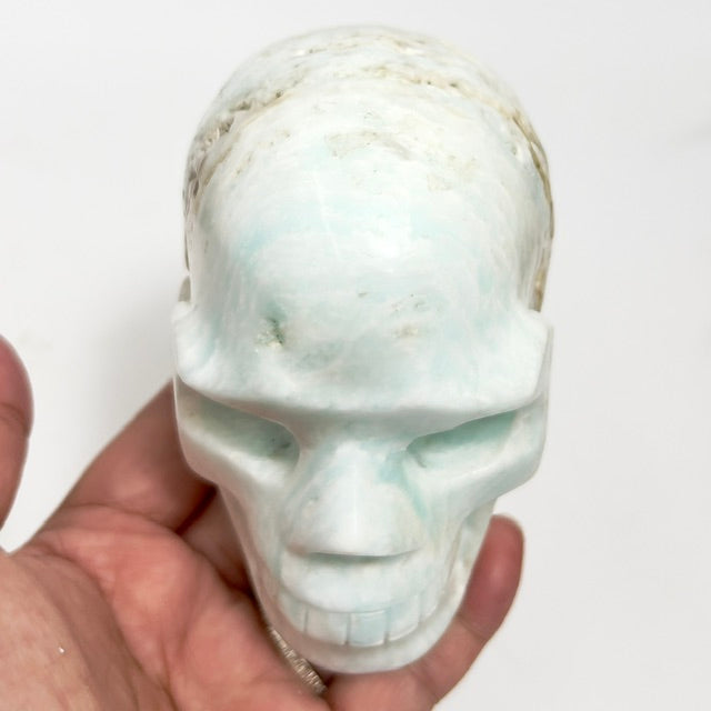 Caribbean Calcite Skull Healing Crystal Carving 938g