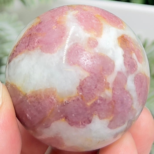 Pink Tourmaline in Feldspar Sphere Healing Crystal Ball 146g 47mm