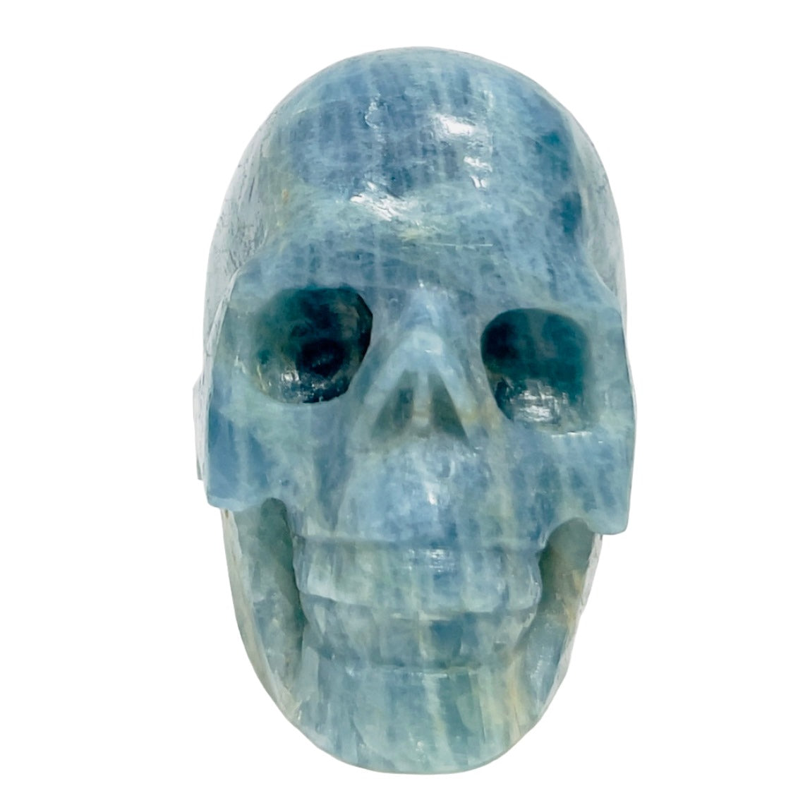 Aquamarine Skull Healing Crystal Carving 614g