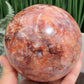 Fire Quartz  Hematoid Ferruginous Sphere Healing Crystal Ball 1494g 102mm