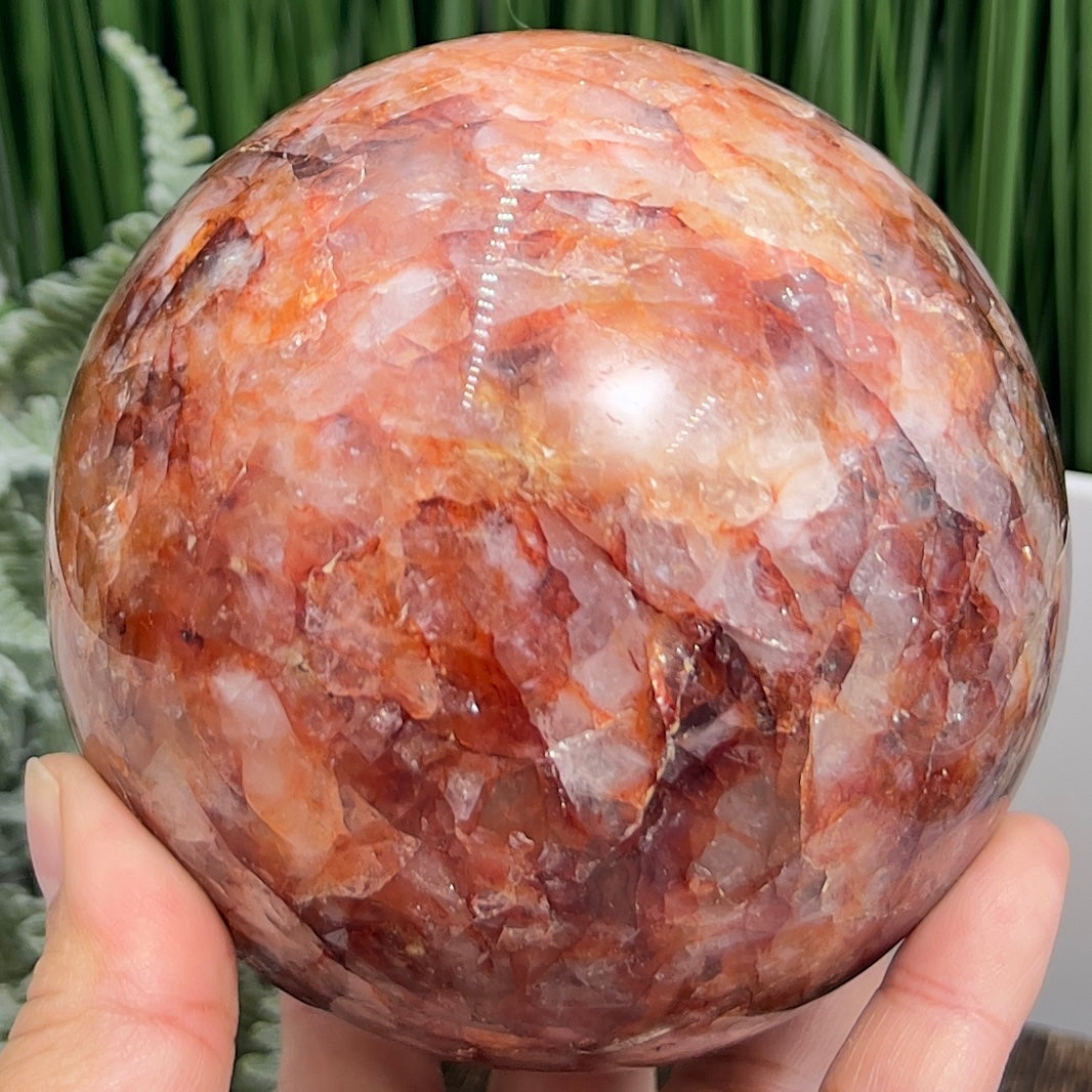 Fire Quartz  Hematoid Ferruginous Sphere Healing Crystal Ball 1494g 102mm