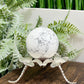 Howlite Sphere Healing White Crystal Ball 188g 50mm