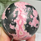 Peruvian Rhodonite Sphere Compassion Emotional Balance Crystal Ball 462g 63mm