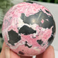 Peruvian Rhodonite Sphere Compassion Emotional Balance Crystal Ball 462g 63mm