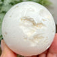 Agate White Sphere Druzy Healing Crystal Ball 320g 64mm