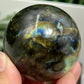 Labradorite Sphere Healing Crystal Ball Flashy Gemstone 236g 55mm