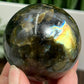 Labradorite Sphere Healing Crystal Ball Flashy Gemstone 236g 55mm