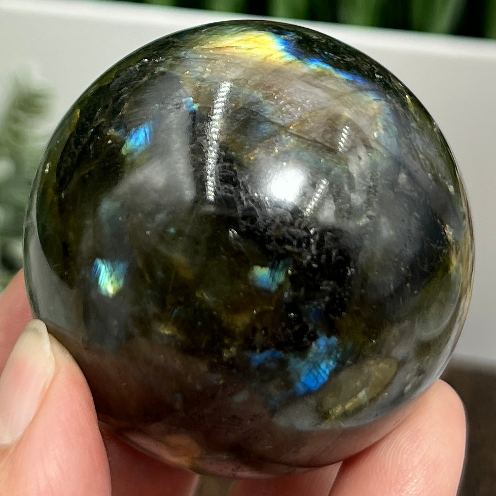 Labradorite Sphere Healing Crystal Ball Flashy Gemstone 236g 55mm