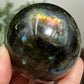 Labradorite Sphere Healing Crystal Ball Flashy Gemstone 236g 55mm