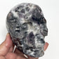 Zebra Stone Rock with Fluorite Skull Healing Crystal Skull Carving 985g