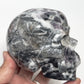 Zebra Stone Rock with Fluorite Skull Healing Crystal Skull Carving 985g