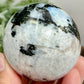 Rainbow Moonstone with Black Tourmaline Sphere Healing Crystal Ball 280g 58mm