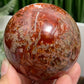 Red Moss Agate Sphere Rare Healing Crystal Ball 308g / 62mm