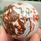 Red Moss Agate Sphere Rare Healing Crystal Ball 232g 56mm