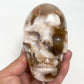 Flower Agate Skull Healing Crystal Carving 906g