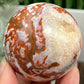 Red Moss Agate Sphere Rare Healing Crystal Ball 232g 56mm