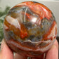 Red Moss Agate Sphere Rare Healing Crystal Ball 348g 64mm